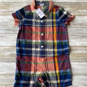 NWT Gap Plaid Pocket One Piece Shorts Romper